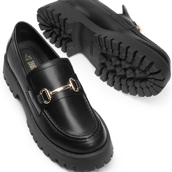 Women's Faux Leather Platform Loafers 8 Casual Dressy Anti-Skid Slip-On - Picture 6 of 8